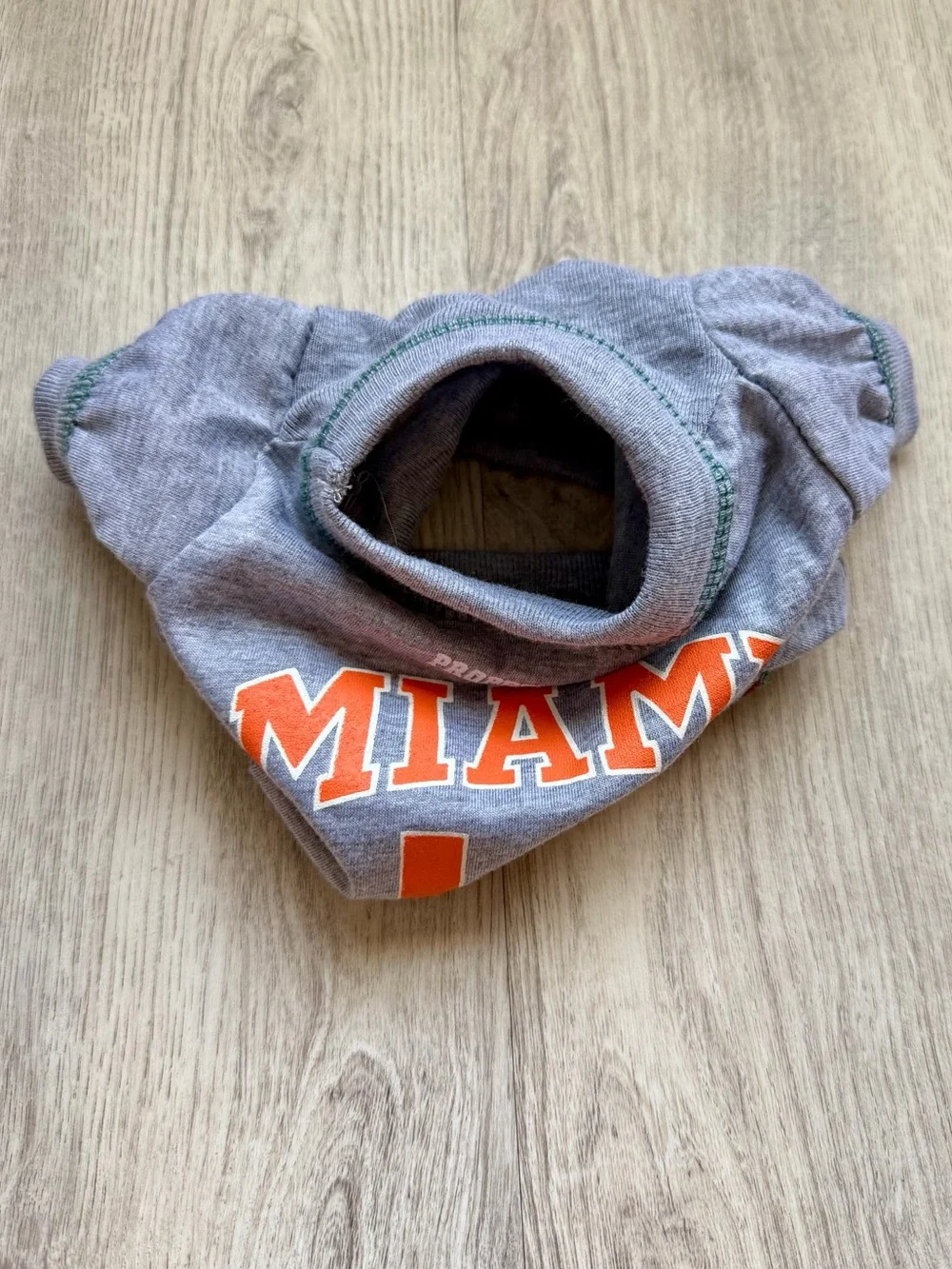Miami Hurricanes - Gray Pet/Dog Shirt - Athletics Team Tee (Orange & Green) XS